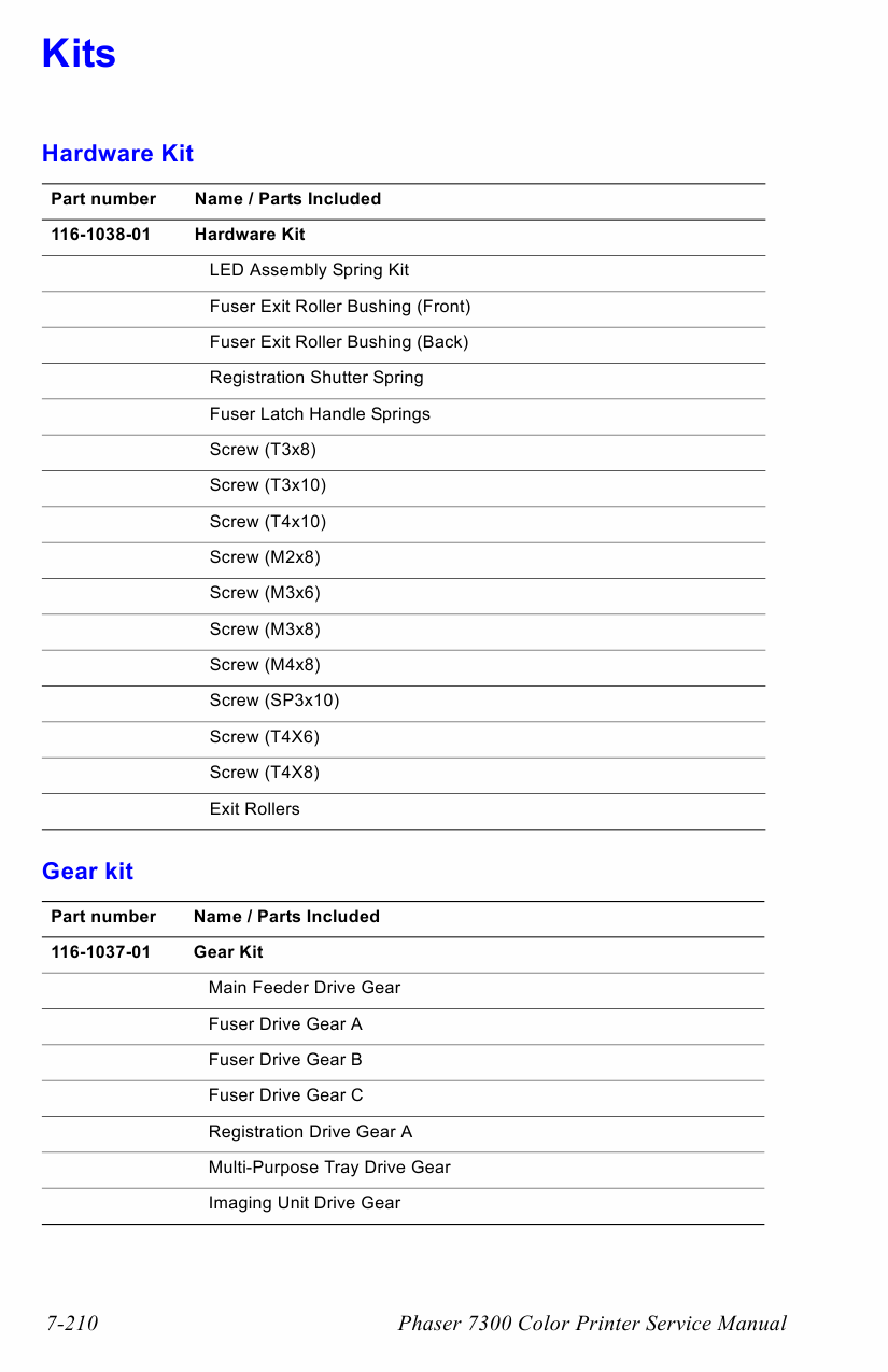 Xerox Phaser 7300 Parts List Manual-5